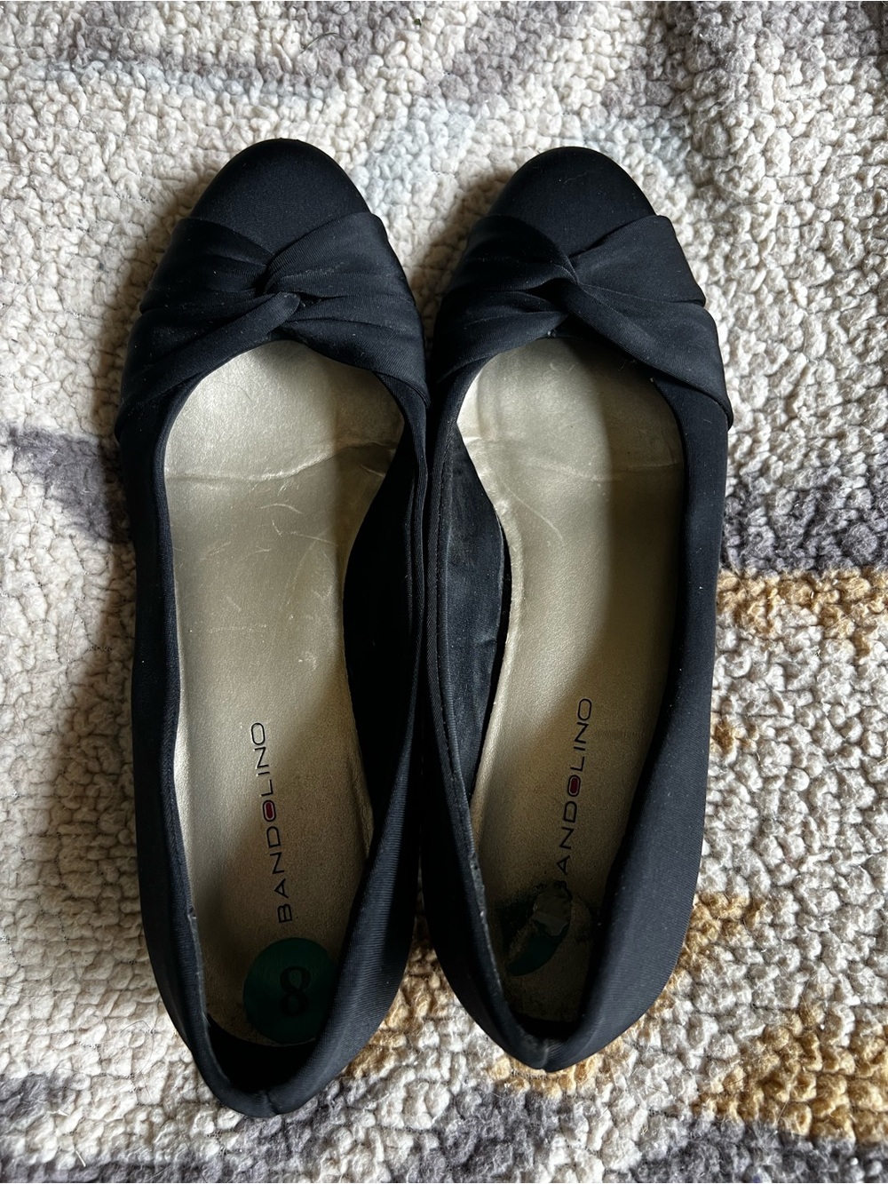 Bandolino Black Knotted Toe Flat Shoes